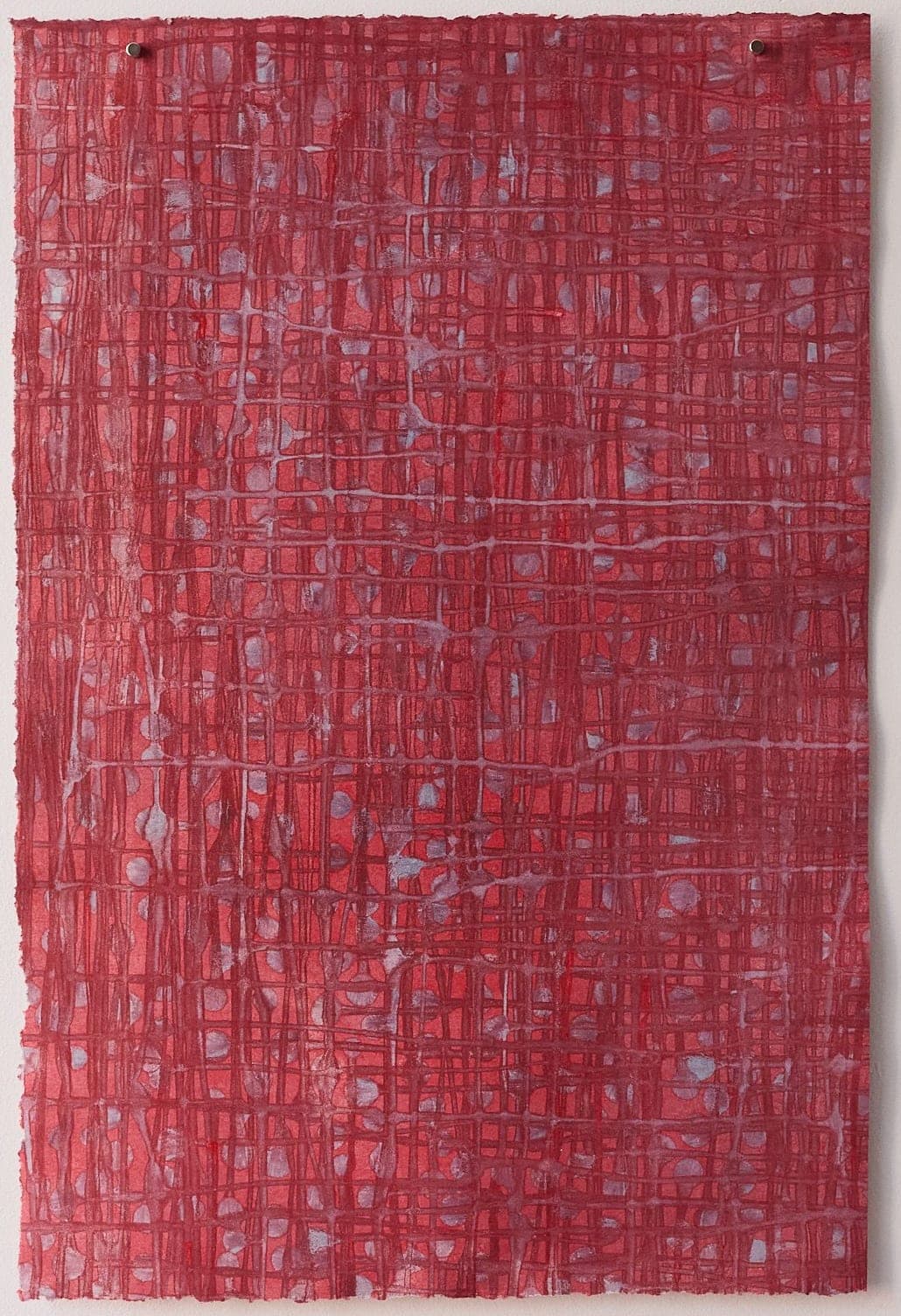 Untitled No. 17 — Monotype, artwork on paper, red, by Selin Salci