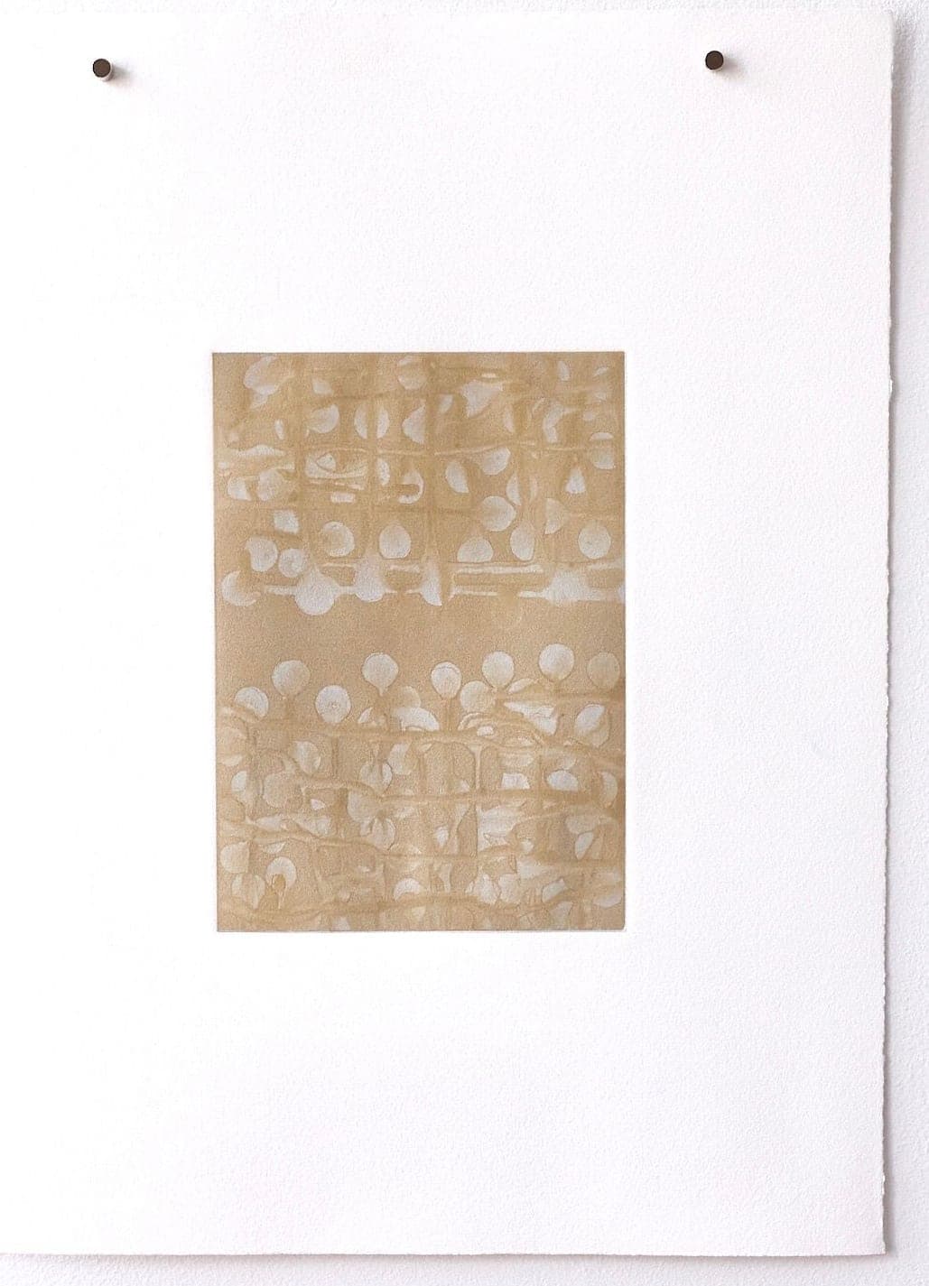 Untitled No. 52 — Monotype, artwork on paper, beige, by Selin Salci