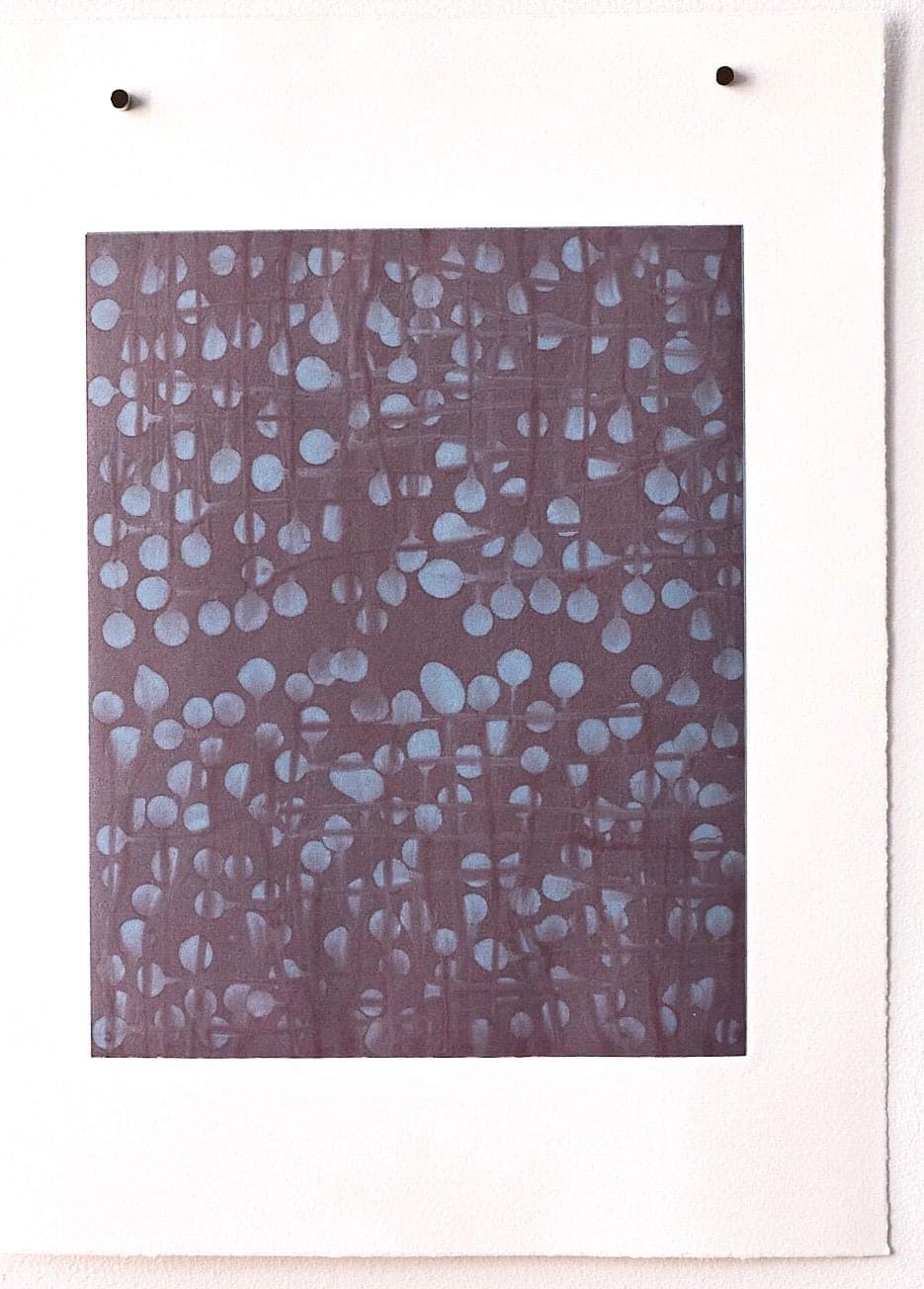 Untitled No. 28 — Monotype, artwork on paper, dark blue, by Selin Salci