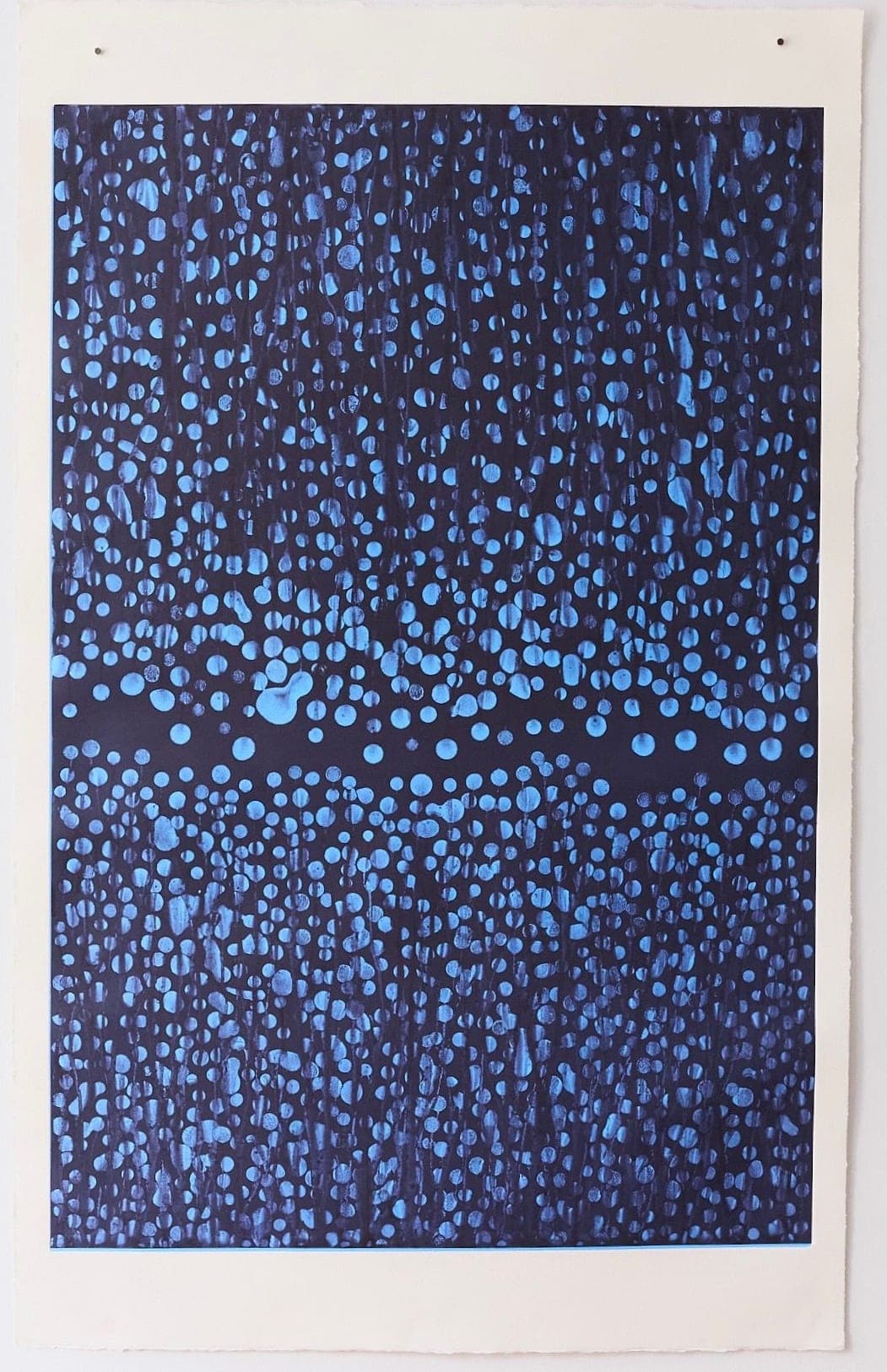 Untitled No. 6 — Monotype, artwork on paper, blue, by Selin Salci