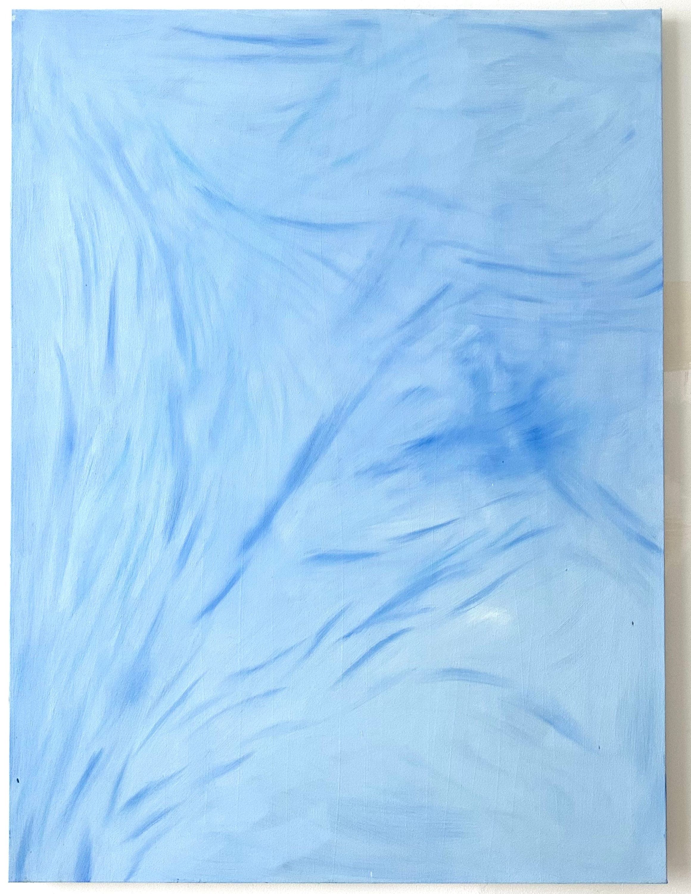 Untitled No. 14 — Oil on canvas, blue, 40 × 30 in, by Selin Salci
