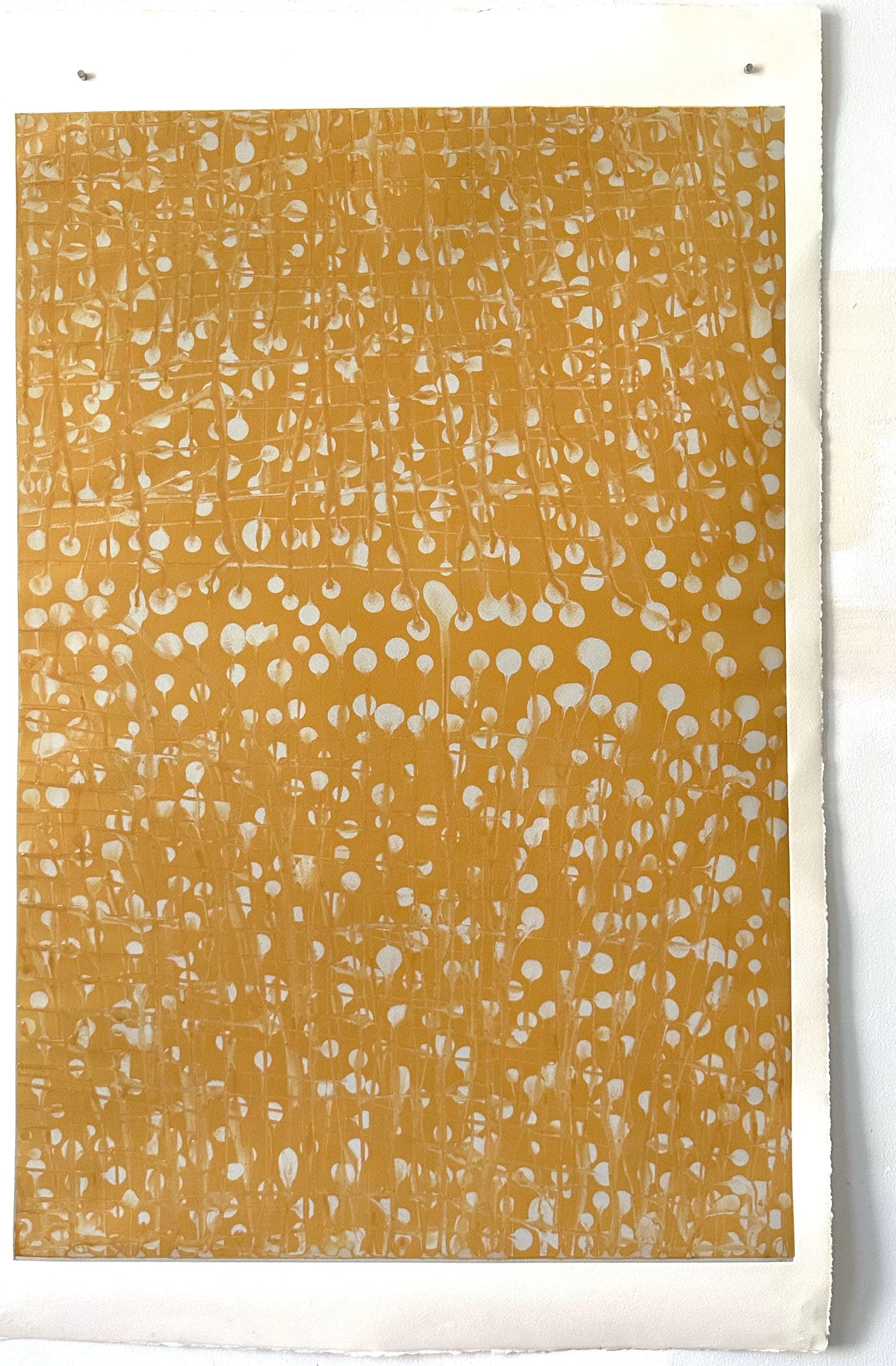 Untitled No. 20 — Monotype, artwork on paper, ochre, by Selin Salci