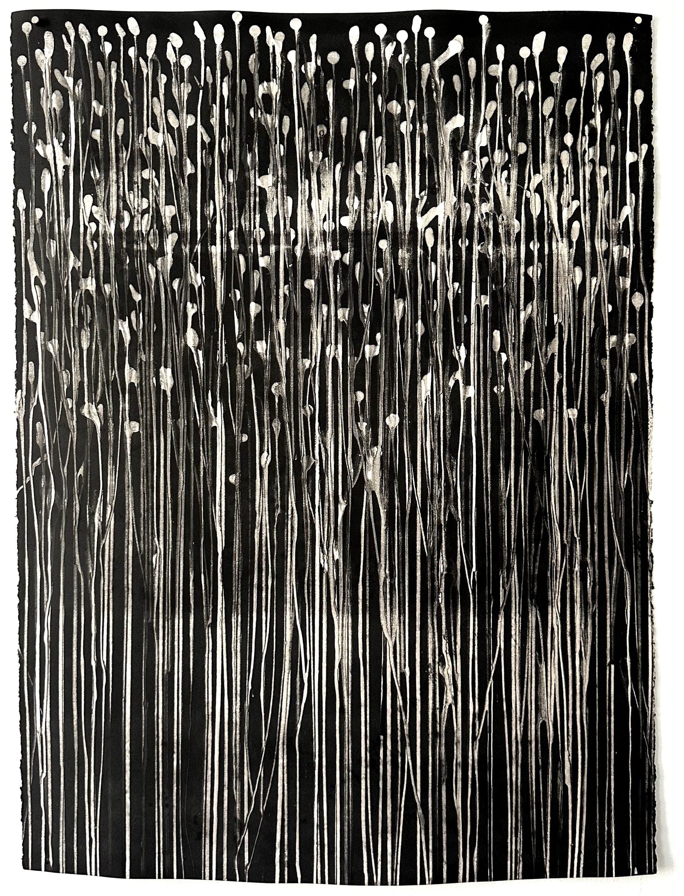 Untitled No. 21 — Monotype, artwork on paper, black, 30 × 22 in, by Selin Salci