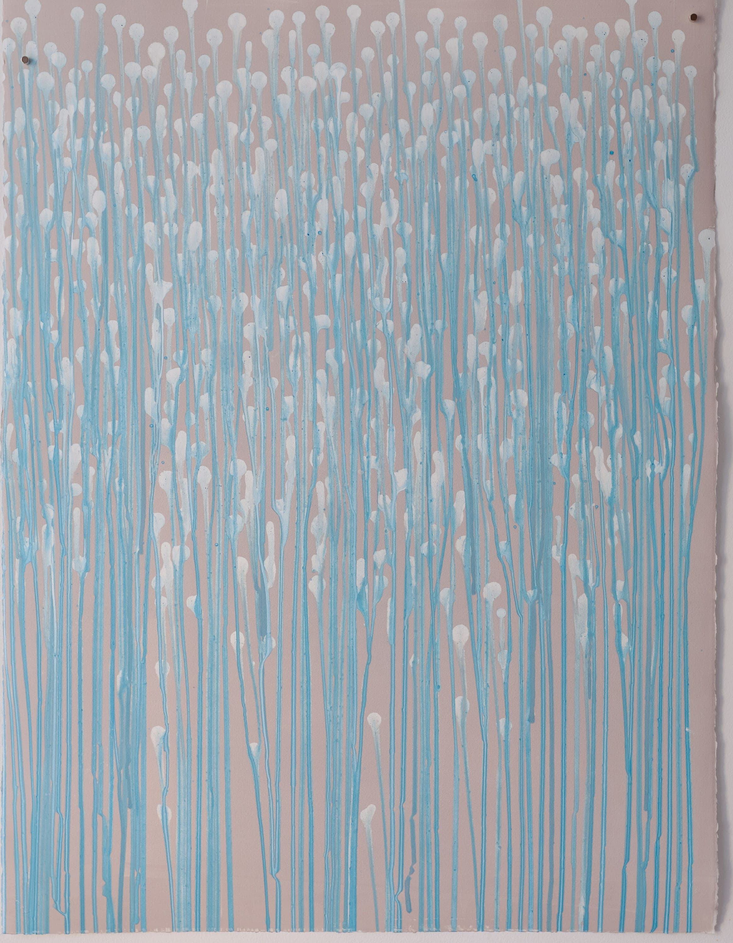 Untitled No. 22 — Monotype, artwork on paper, light blue, by Selin Salci