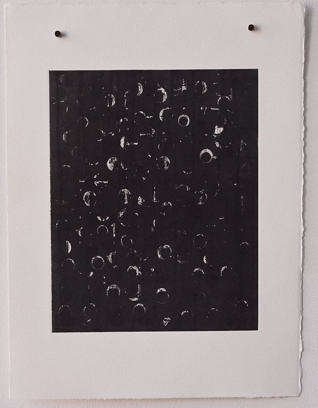 Untitled No. 45 — Monotype, artwork on paper, black, by Selin Salci