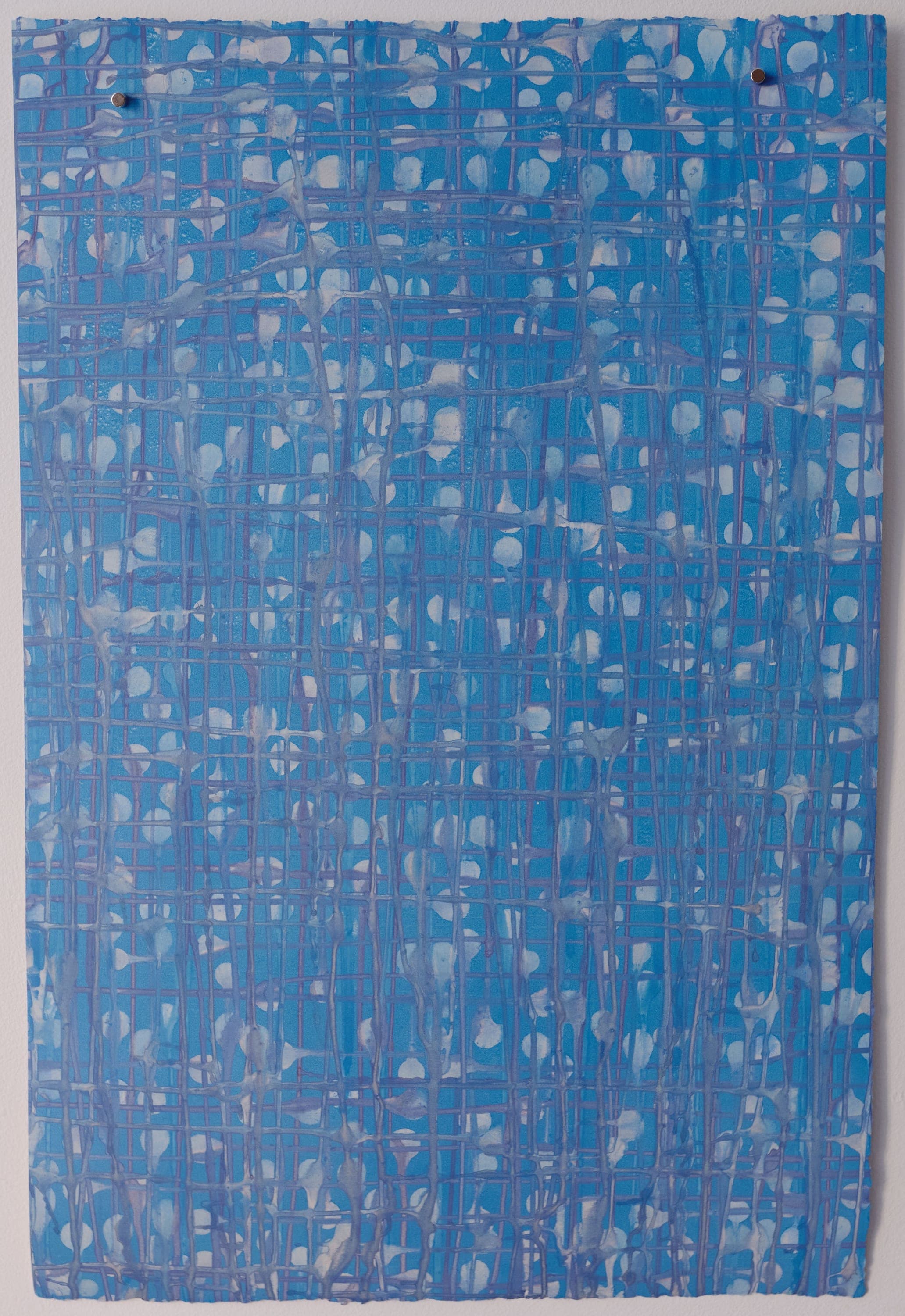 Untitled No. 35 — Monotype, artwork on paper, blue, by Selin Salci