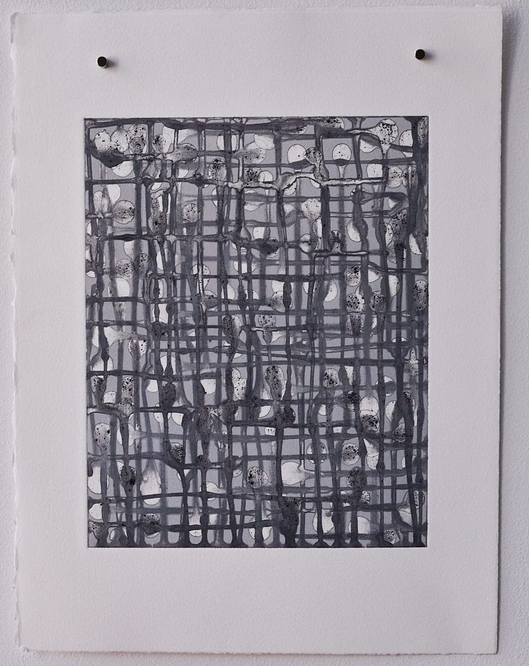 Untitled No. 47 — Monotype, artwork on paper, grey, by Selin Salci