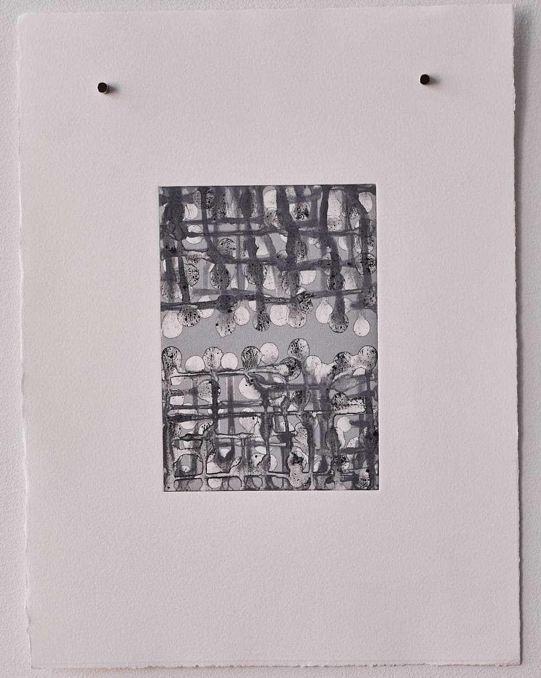 Untitled No. 59 — Monotype, artwork on paper, grey, by Selin Salci