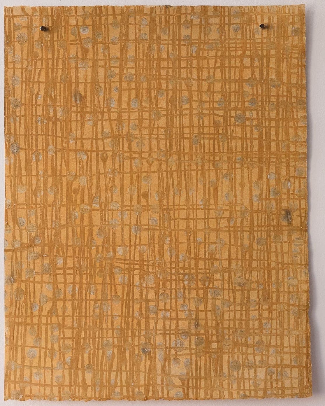 Untitled No. 39 — Monotype, artwork on paper, ochre, by Selin Salci