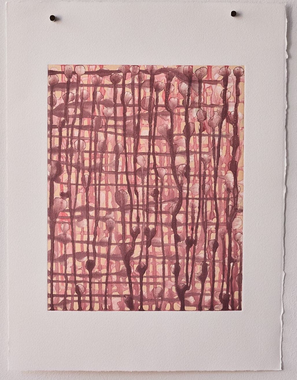 Untitled No. 41 — Monotype, artwork on paper, pink, by Selin Salci