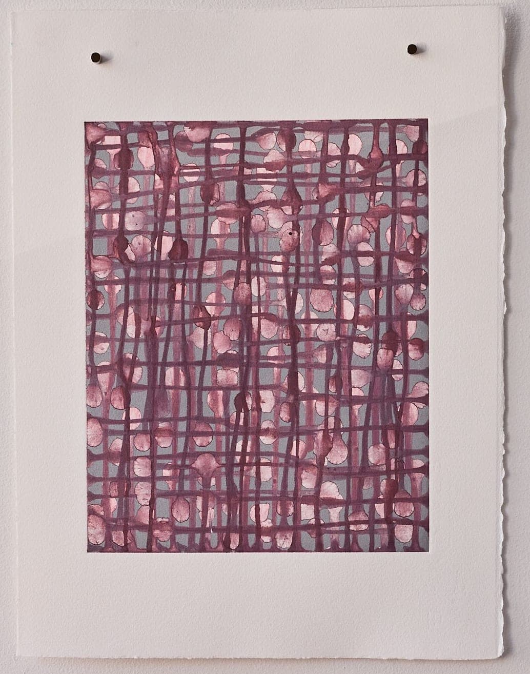 Untitled No. 42 — Monotype, artwork on paper, purple, by Selin Salci