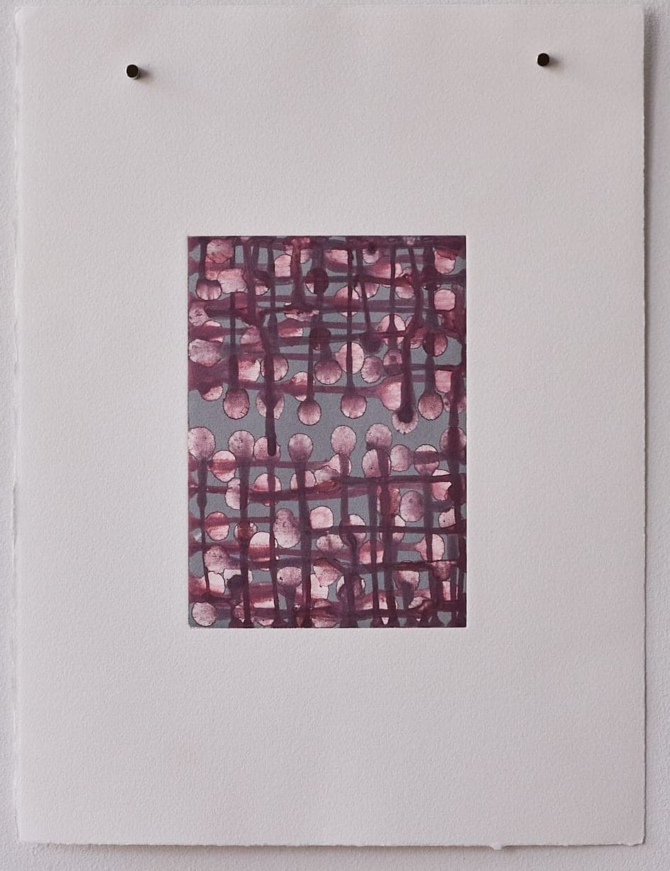 Untitled No. 54 — Monotype, artwork on paper, purple, by Selin Salci