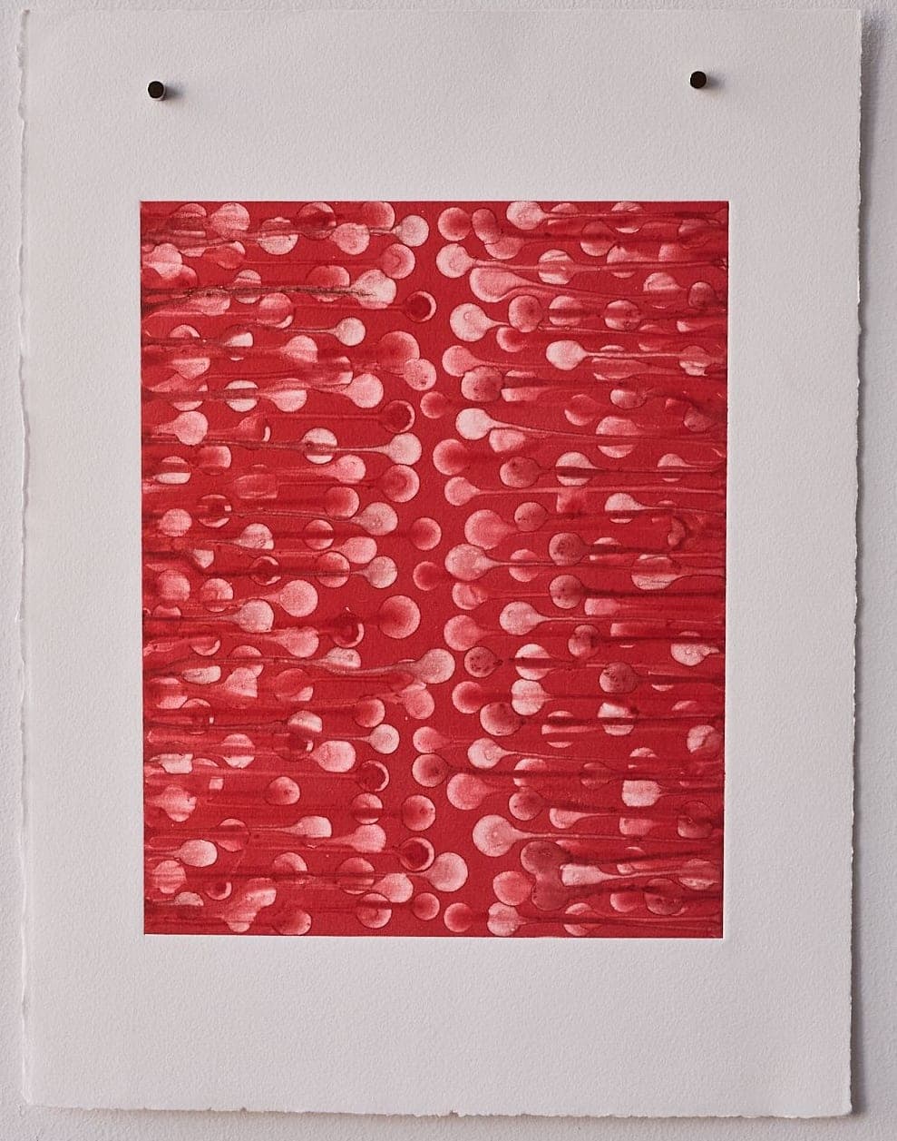 Untitled No. 48 — Monotype, artwork on paper, red, by Selin Salci