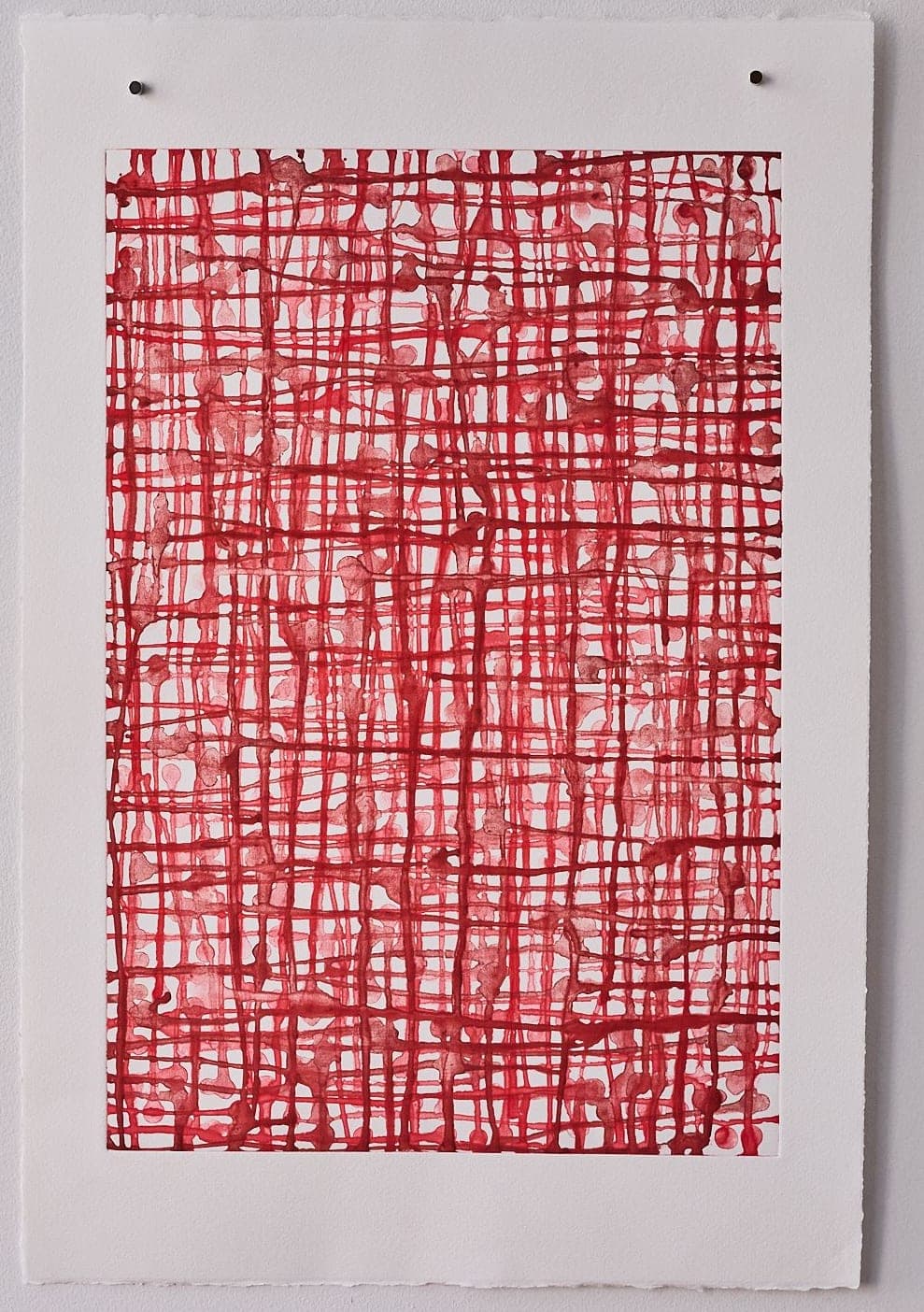 Untitled No. 49 — Monotype, artwork on paper, red, by Selin Salci