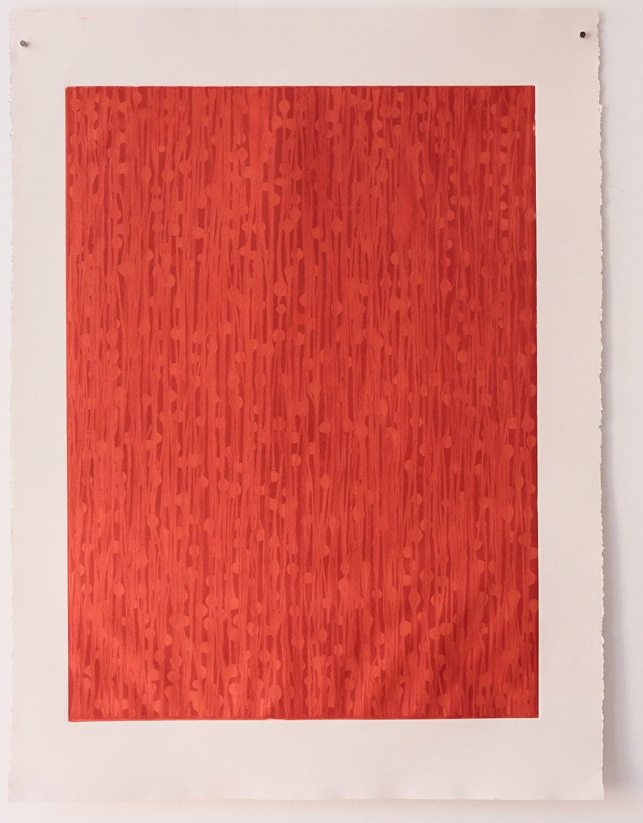 Untitled No. 37 — Monotype, artwork on paper, red, by Selin Salci