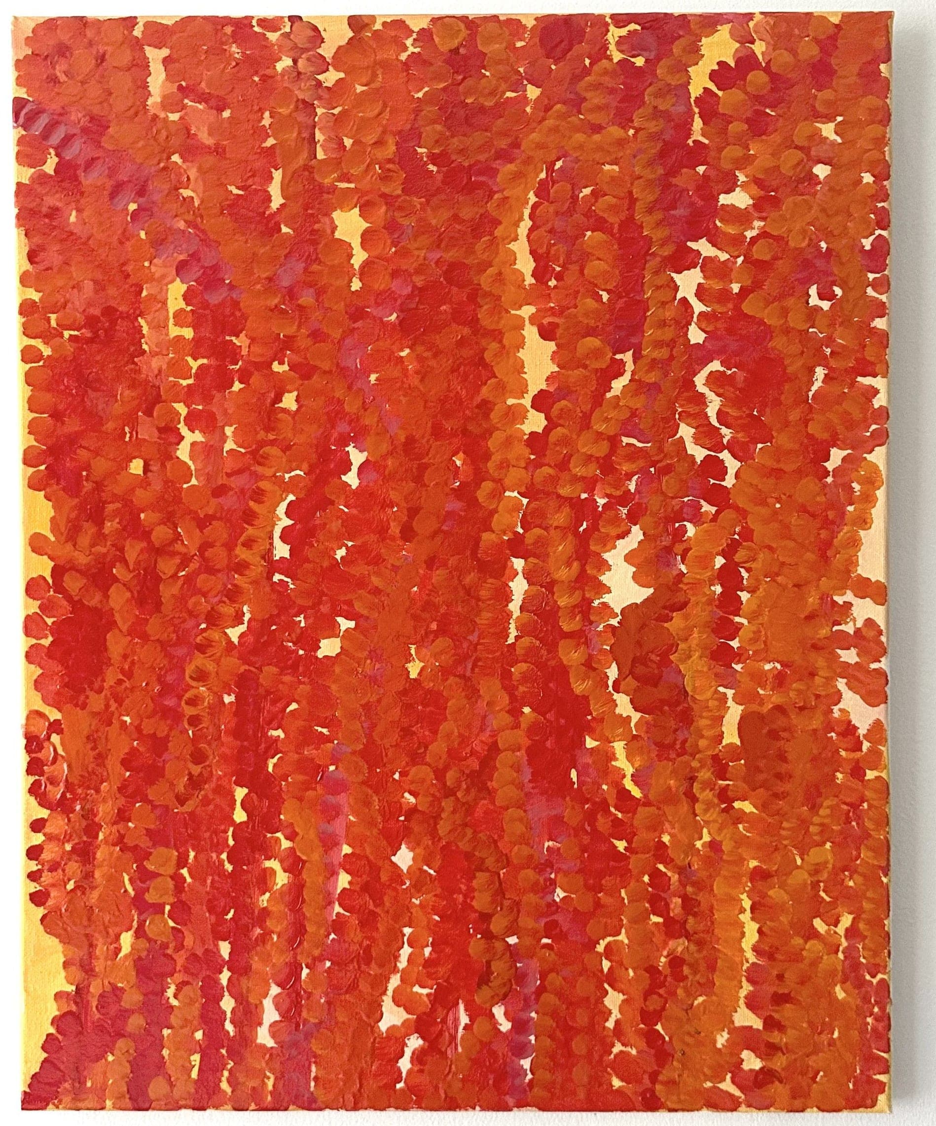 Untitled No. 65 — Oil on canvas, orange and yellow, 20 × 16 in, by Selin Salci