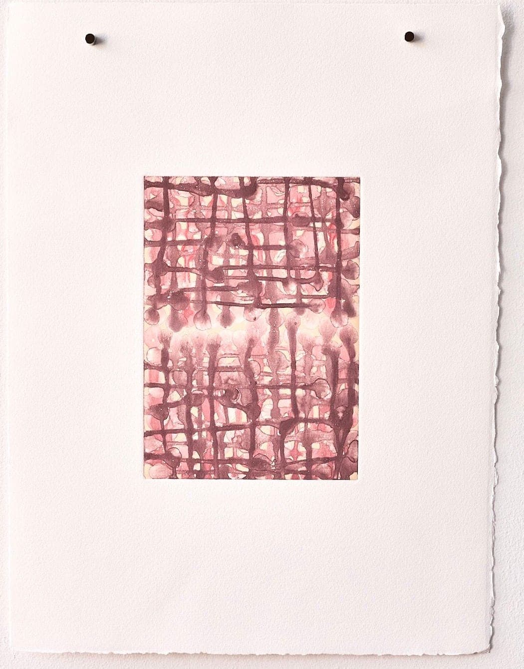 Untitled No. 53 — Monotype, artwork on paper, pink, by Selin Salci