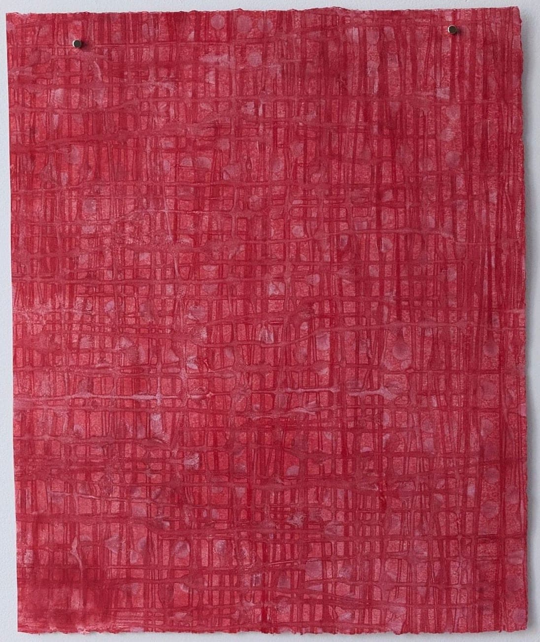 Untitled No. 34 — Monotype, artwork on paper, red, by Selin Salci